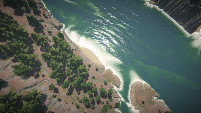 Aerial view of the shoreline