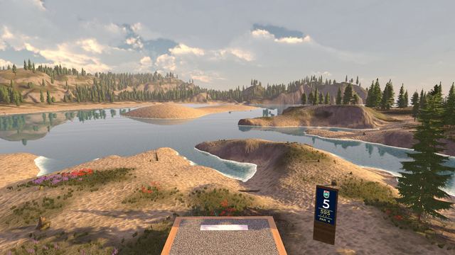 Hole 5 tee overlooking the lake