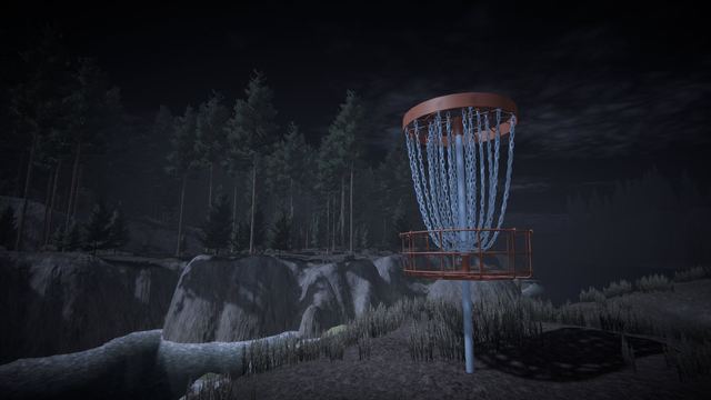 Basket on the rocks at night