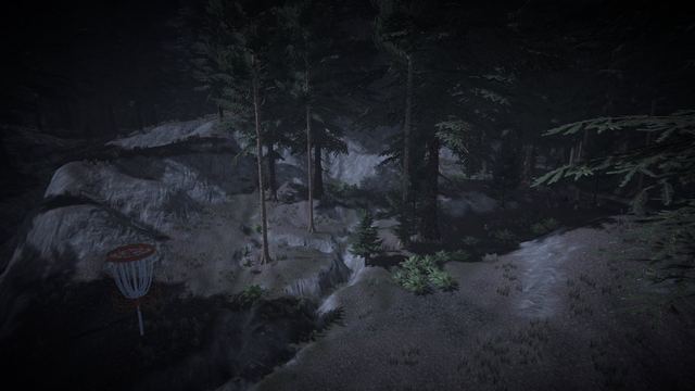 Rocky hole under moonlight