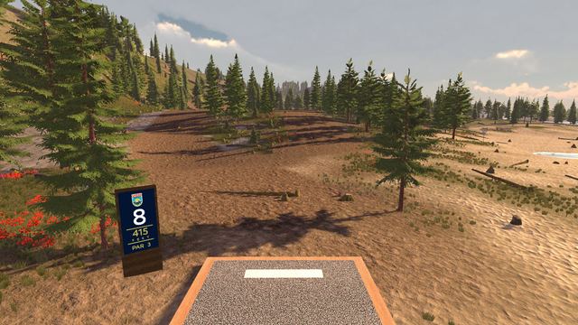 Hole 8 tee on a dry, open course